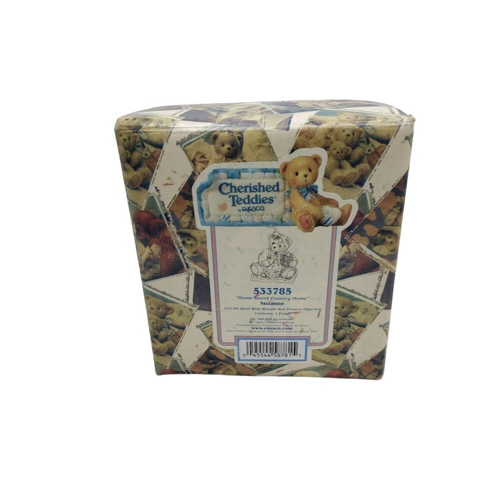 vintage 1990s enesco cherished teddies suzanne home sweet country home with box - Picture 2 of 3